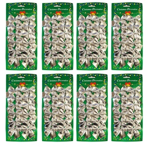 96 Mini Schleifen silber Weihnachten Weihnachtsschleifen Schleife Christbaum 5cm